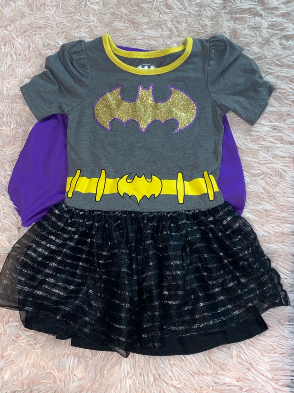 Batman Girls Gray, Purple and Yellow Batgirl Costume Dress